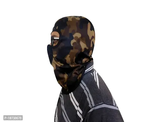 Navkar Crafts Camouflage Polyester Multi Functional Pollution & Winter Face Mask, Balaclava, Neck Warmer Unisex Ninja Mask, Cap Brown-thumb3