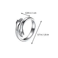 Adjustable Silver Rings Couple Hug for Women Mother Grandmother Wife Girlfriend Female Lover - 2pcs-thumb1