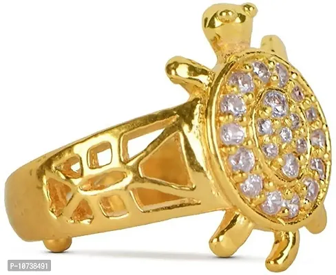 Men's/Women's Meru Ring Adjustable Tortoise for Good Luck, Kachua and Prosperity (Golden)-thumb2