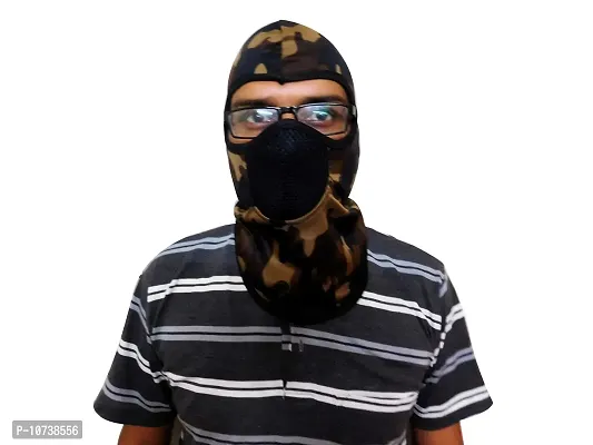 Navkar Crafts Camouflage Polyester Multi Functional Pollution & Face Mask Balaclava Neck Warmer Ninja Mask Cap and Bandana Ideal for all Seasons - Brown-thumb3
