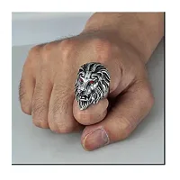 Shimankana Lion Red Eyes Titanium Stainless Steel Design Ring for Mens/Boys-thumb1
