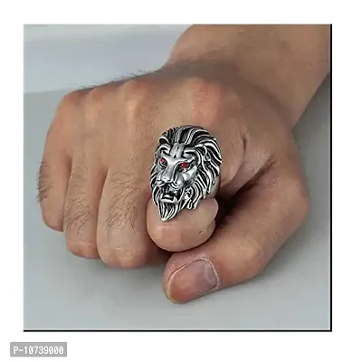 Shimankana Lion Red Eyes Titanium Stainless Steel Design Ring for Mens/Boys-thumb2