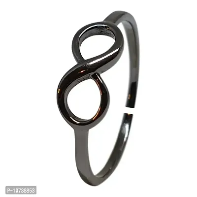 Navkar Crafts adjustable Infinity Ring Eternity Ring Best Friend Gift Endless Love Symbol Fashion Rings For Women Girls (Black)