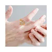 Goyal Gems Brass Gold Plated American Dimond/Jarkin Meru Gemstone Ring For Men And Women-thumb1