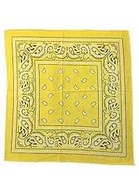 Navkar Crafts Unisex Cotton Paisley Bandana/Head Wrap/Wristband/Face Cover for Men and Women, Multi (50 * 50cm) (Black Red Yellow Green)-thumb3