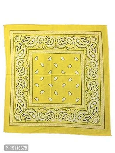 Navkar Crafts Unisex Cotton Paisley Bandana/Head Wrap/Wristband/Face Cover for Men and Women, Multi (50 * 50cm) (Black Red Yellow Green)-thumb4