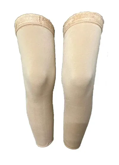 Navkar Crafts Adult Woollen Leg Warmers Women Winter Warm Fur Long Leg Warmers Over Knee High Footless Socks- Unisex