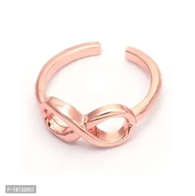 Navkar Crafts adjustable Infinity Ring Eternity Ring Best Friend Gift Endless Love Symbol Fashion Rings For Women Girls (Rose Gold)
