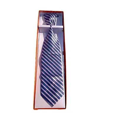 Navkar Crafts Men Premium Formal Neck Tie For Men (Check Blue)