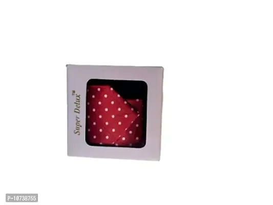 Navkar Crafts Necktie with Pocket Square set Red-thumb3