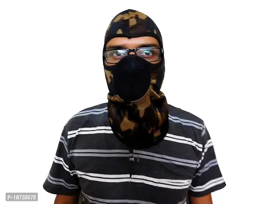 Navkar Crafts Camouflage Polyester Multi Functional Pollution & Winter Face Mask, Balaclava, Neck Warmer Unisex Ninja Mask, Cap Brown