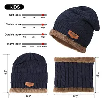 TAGVO Winter Beanie Hat Scarf Set Super Soft Fleece Inner Lining Great Warm, Stretchy Knit Beanie Cap Elastic Neck Warmer Snugly Fit for Outdoor Activities Daily Warmer for Men Women Adults Kids-thumb2