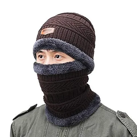 Dressify? Color Men I Women Warm Hat Baggy Hats Mask Knitted Scarf Winter Skullies Gorras Beanies