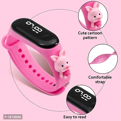 TOYGALAXY Pooh Kids Watchband, Girls Watch Set 3-12 Years Old, Digital Sports Toddler Daily Waterproof LED Design, Cute Cartoon Gifts for Children-thumb2