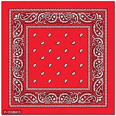 Navkar Crafts Unisex Cotton Paisley Cowboy Bandanas - Pack of 3 (Red-White-Navy)-thumb4