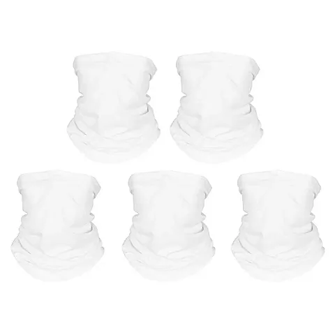 Solid Color Face Mask 5Pcs Set, Rave Bandana, Cooling Neck Gaiter, Scarf, Summer Balaclava for Dust Wind UV Protection