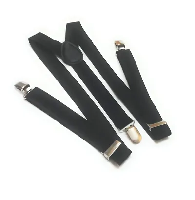 Men's Formal Casual Oversize Plus Size Suspender Belt (Black, XX-Large)