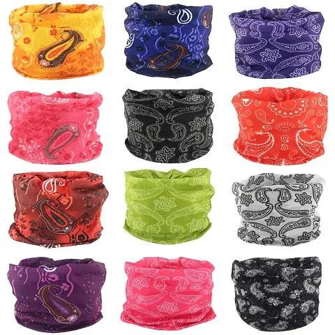 Cutewing Paisley Headband Bandanas Magic Headwrap Elastic Seamless Neck Gaiter Balaclava UV Resistence Sport Headwear for Yoga Hiking Riding(12PCS)