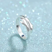 Aashirwad Craft Adjustable Silver Rings Couple Hug for Women Mother Grandmother Wife Girlfriend Female Lover (Silver)-thumb3