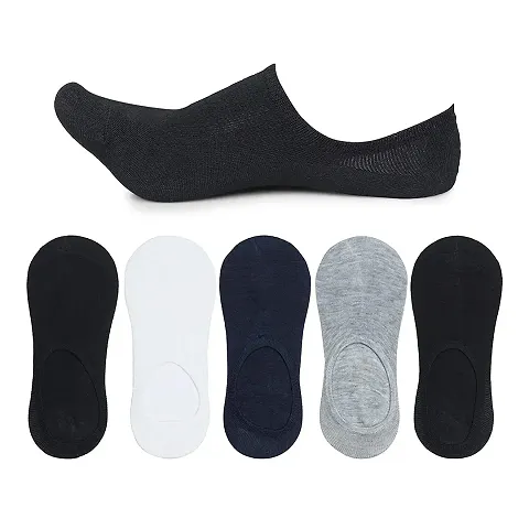 Anti-Slip Unisex Invisible No Show Loafer Socks With Anti Slip Silicon Grip ( Pack Of 5)