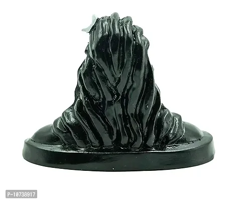 Alvano Statue for Home Decor Adiyogi Shiv Statue Showpiece Idol Figurine for Living Room PolyResin Black-thumb2