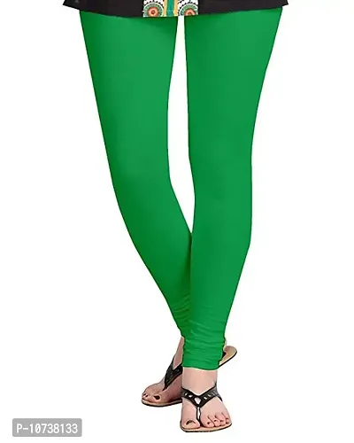 Ultra Soft Women's Cotton Churidar Leggings Solid Regular Leggings for Womens and Girls Pack of 1- Sizes :-S, M, L, XL