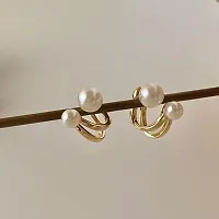 Modern Double Sided Pearl 2 in 1 Earrings for Girls and Women-thumb1