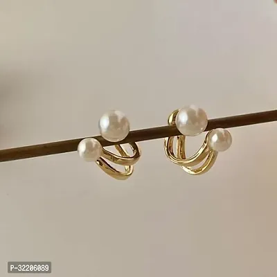 Modern Double Sided Pearl 2 in 1 Earrings for Girls and Women-thumb2