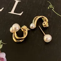 Modern Double Sided Pearl 2 in 1 Earrings for Girls and Women-thumb2