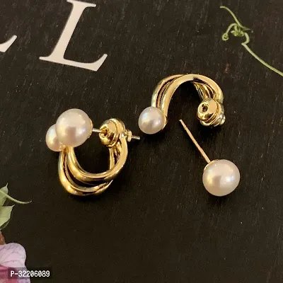 Modern Double Sided Pearl 2 in 1 Earrings for Girls and Women-thumb3