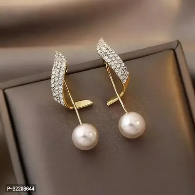 Stylish Beautiful Pearl Wing Stud Korean Earrings for Girls and Women-thumb0