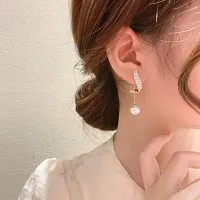 Stylish Beautiful Pearl Wing Stud Korean Earrings for Girls and Women-thumb3