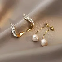 Stylish Beautiful Pearl Wing Stud Korean Earrings for Girls and Women-thumb2