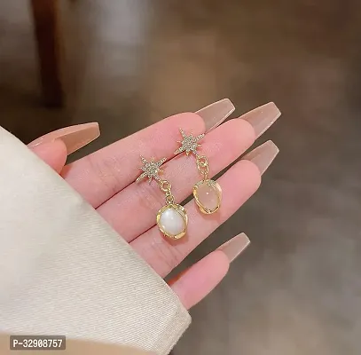 Star Opal Pearl Korean Earring for Girls and Women-thumb4