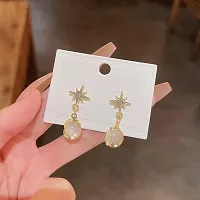 Star Opal Pearl Korean Earring for Girls and Women-thumb2