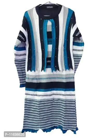 Stylish Woolen Self Pattern Longline Sweaters For Women-thumb0