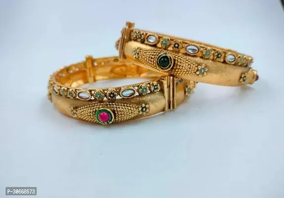 Stylish Golden Brass Bangles For Women-thumb0