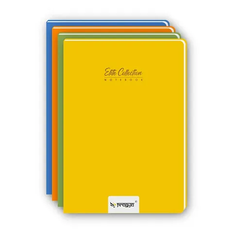 Pragya Elite Collection offers a Centrelly SewnMulticoloured notebook in A4 measuring-21X29.7cm,Each notebook contains 140 Single Ruled-pages,and the pack of-4 notebooks.