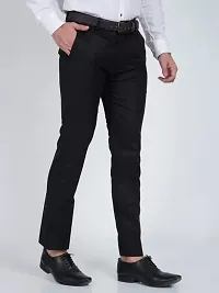 Stylish Black Cotton Blend Formal Trousers For Men-thumb3