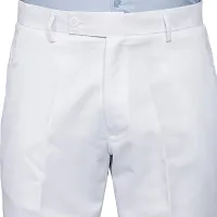 Stylish White Cotton Blend Regular Fit Formal Trousers For Men-thumb4