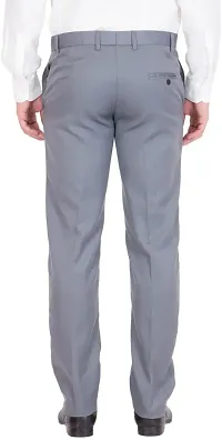 Stylish Grey Cotton Blend Formal Trousers For Men-thumb1