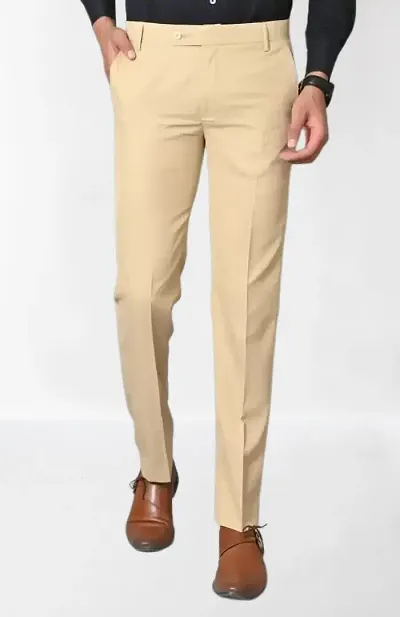 Trending Polyester Blend Formal Trousers For Men