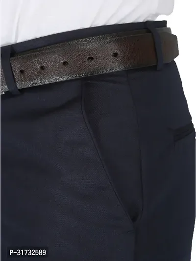 Stylish Blue Cotton Blend Formal Trousers For Men-thumb4