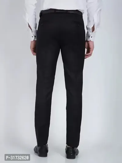 Stylish Black Cotton Blend Formal Trousers For Men-thumb2