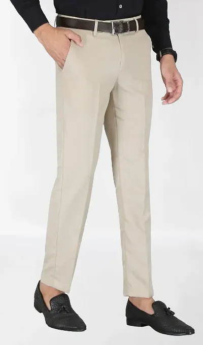 Elegant Blend Solid Formal Trouser For Men