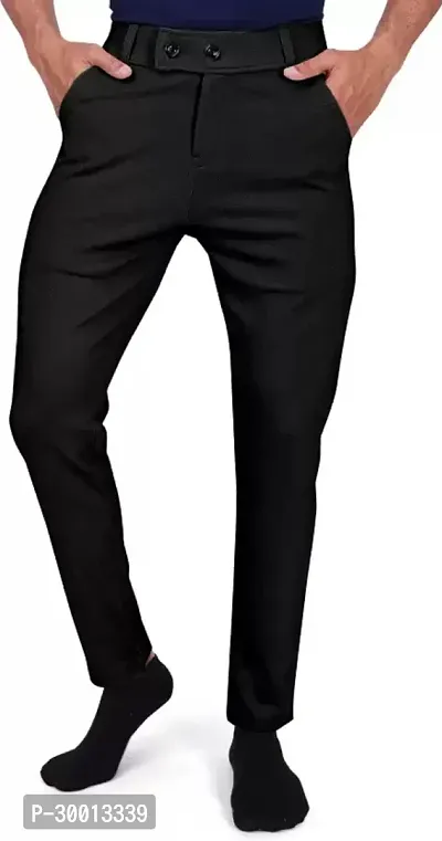 Stylish Black Nylon Formal Trouser For Men-thumb0