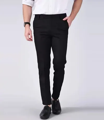 Stylish Cotton Blend Formal Trousers For Men