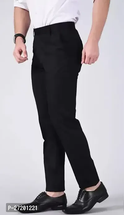 Classic Cotton Blend Solid Formal Trouser for Men, Pack of 1-thumb3
