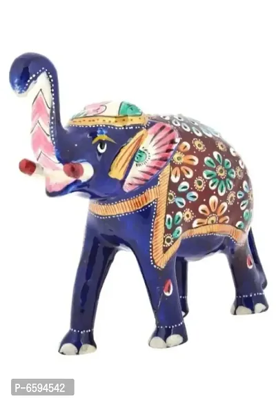 AANAHA Metal Meenakari Elephant Collectivce Showpiece | Room Decor | Desk Accent | Interior Design | Gifting Essentials-thumb0