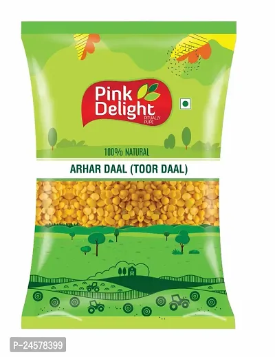 Ritually Pure 100% Organic Unpolished Arhar Daal / Toor Daal, 1 Kg Pack-thumb0